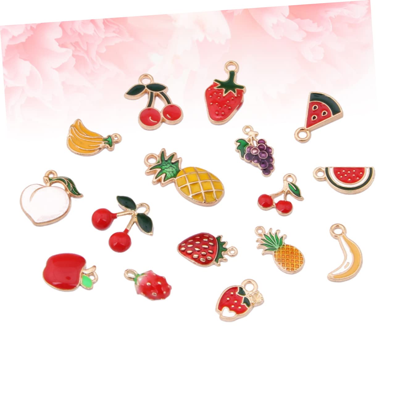 Operitacx 20 Pcs Fruit Pendants, Alloy Diy Necklace Bracelet Charms for Jewellery Making Charms Boho Rainbow Toppers - Image 3
