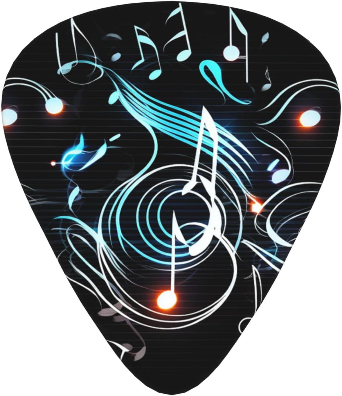 Music Note Print Guitar Picks 12 Pack Personalized Plectrums with Organizer Storage Box, Colorful Celluloid Guitar Plectrum Includes Thin, Medium, Heavy Picks For Acoustic Guitar Bass Picks image 2