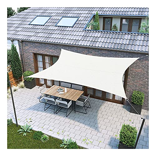 Voile d'ombrage rectangulaire haut de gamme de 2,5x3m blanc de cour