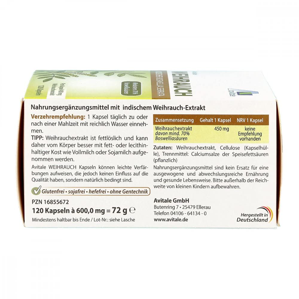 Weihrauch 450 mg Boswellia Serrata Kapseln 120 stk