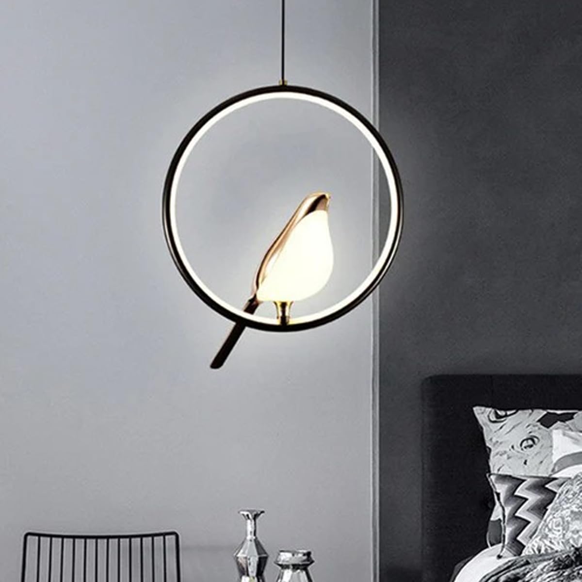 Black Pendant Lights - Classic Hanging Lights Set -7