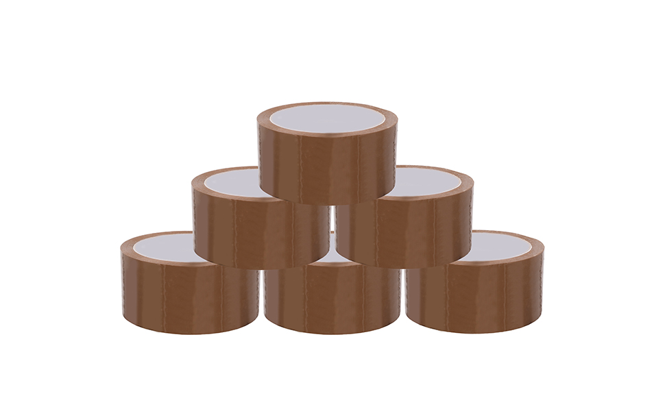 6 Rouleaux Ruban Adhésif Marron Brackit - 48mm X 66m - Pour Emballage Et Déménagement