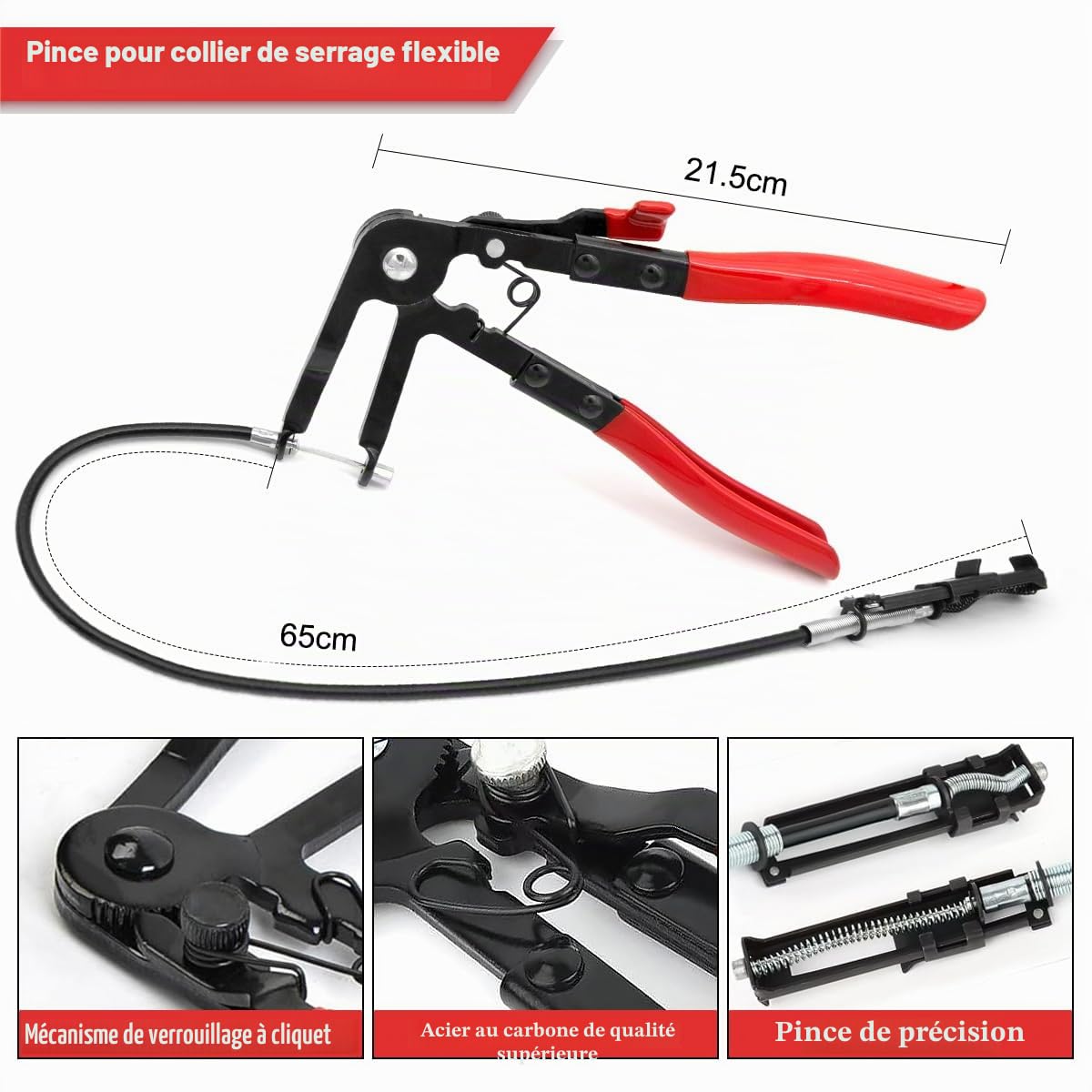 Lot de 4 Pince Collier Durite de Voiture, Pinces pour Colliers de Serrage Pince à Collier de Serrage pour Automobiles pour le Démontage et l'installation de Colliers de Serrage
