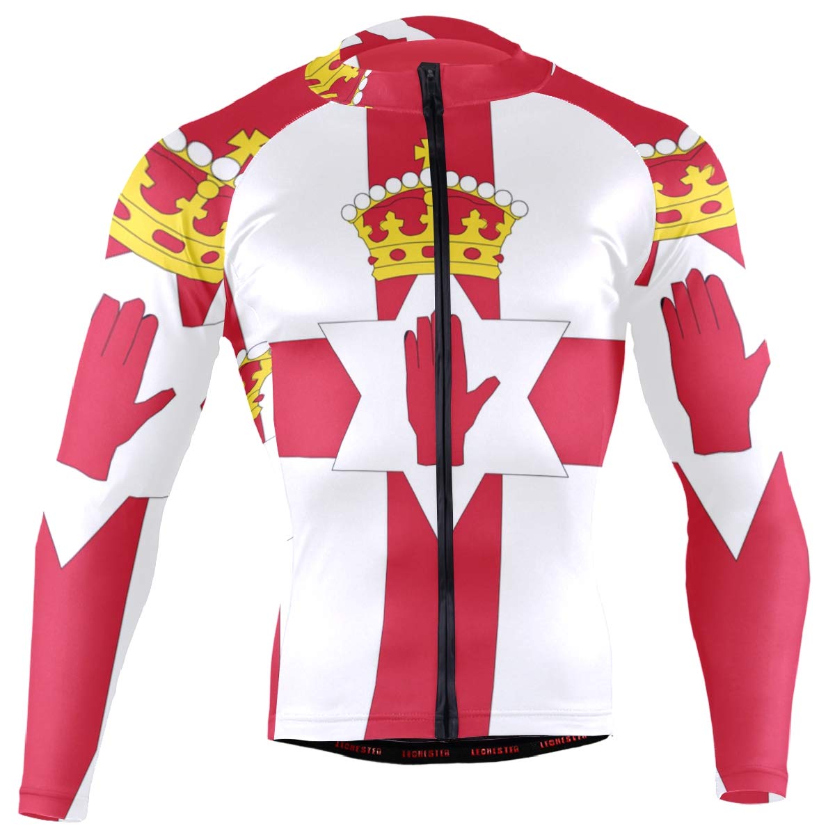 Northern Ireland Flag Men's Cycling Jersey Long Sleeve Bike Jacket Biking Bicycle Jersey Shirt