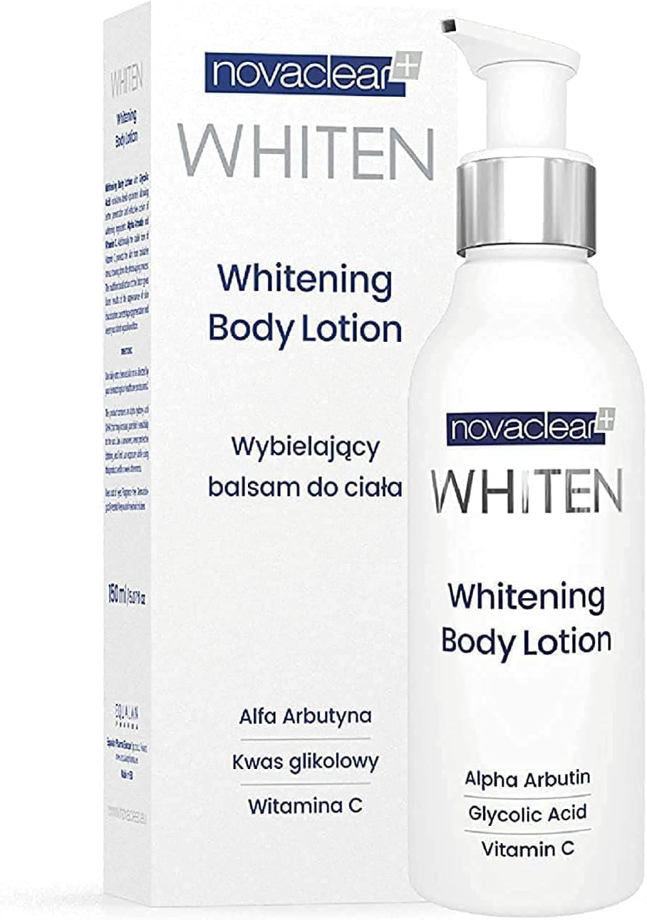 Novaclear Whitening Body Lotion – Body Moisturizer with Glycolic Acid, Alpha Arbutin & Vitamin C for Dark Spots, Uneven Skin Tone & Hyperpigmentation – Brightening & Smoothing Body Cream 200 ML
