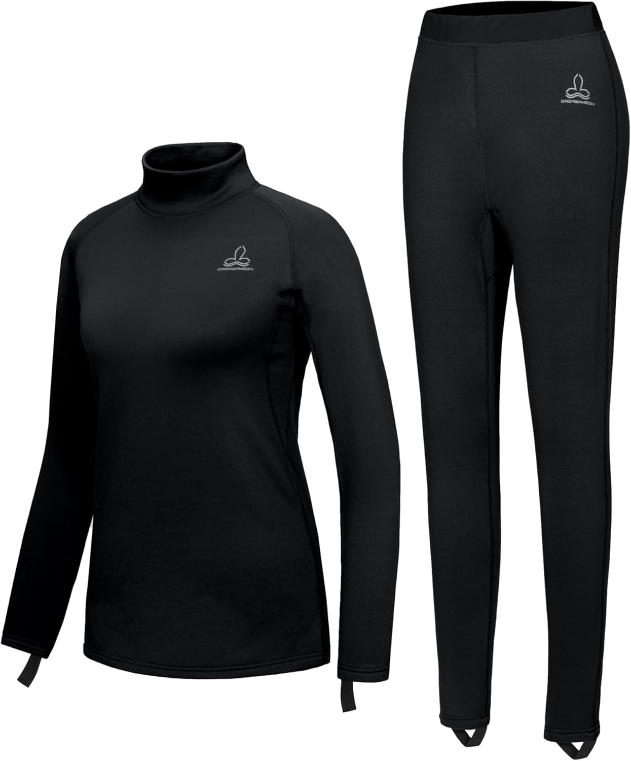 Dasawamedh Women's Fleece Thermal Underwear Set Lightweight Warm Base Layers Long Johns for Hiking Skiing Diving