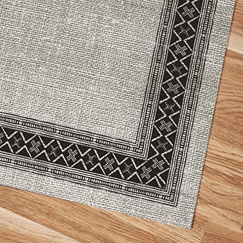 Estores Basic Alfombra Vinilica Salon Premium Alfombras de habitación Comedor baño Cocina Lavable Antideslizante y Resistente para Interior y Exterior Greca Marrón 80x150 cm