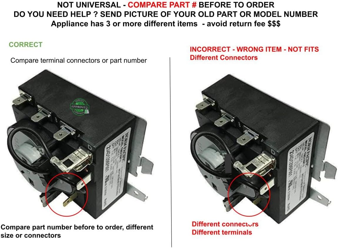234D1296P001 TMD16M10 CKDD16M10X compatible with GE Dryer Timer fits old number 234D1296P001 TMD16M10