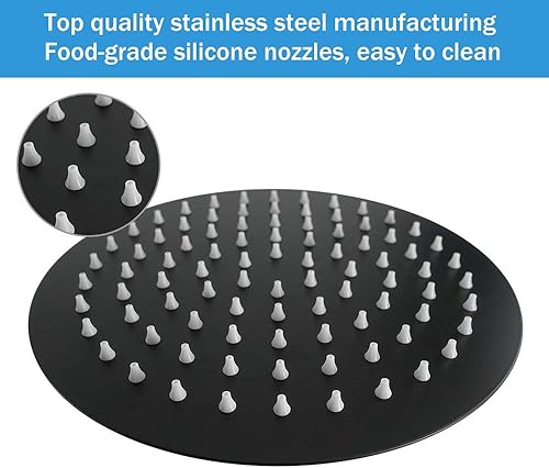 Miniatura 2 de NearMoon Cabezal de ducha de lluvia, diseño ultrafino, aumenta la presión, impresionante algo de experiencia, cabezal de ducha de acero inoxidable