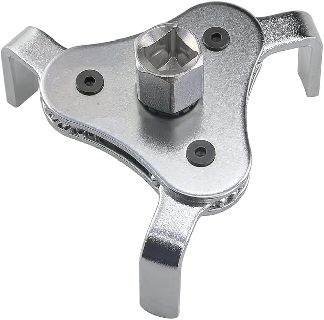 YISIZES Oil Filter Claw Wrench, Universal Oil Filter Sockect Removal Pliers Tool, 3 Jaw Adjustable Oil Filter Remover Clamp Tool, Grip The Oils from 55mm-110mm, Fits Most Cars Trucks Motorcycles