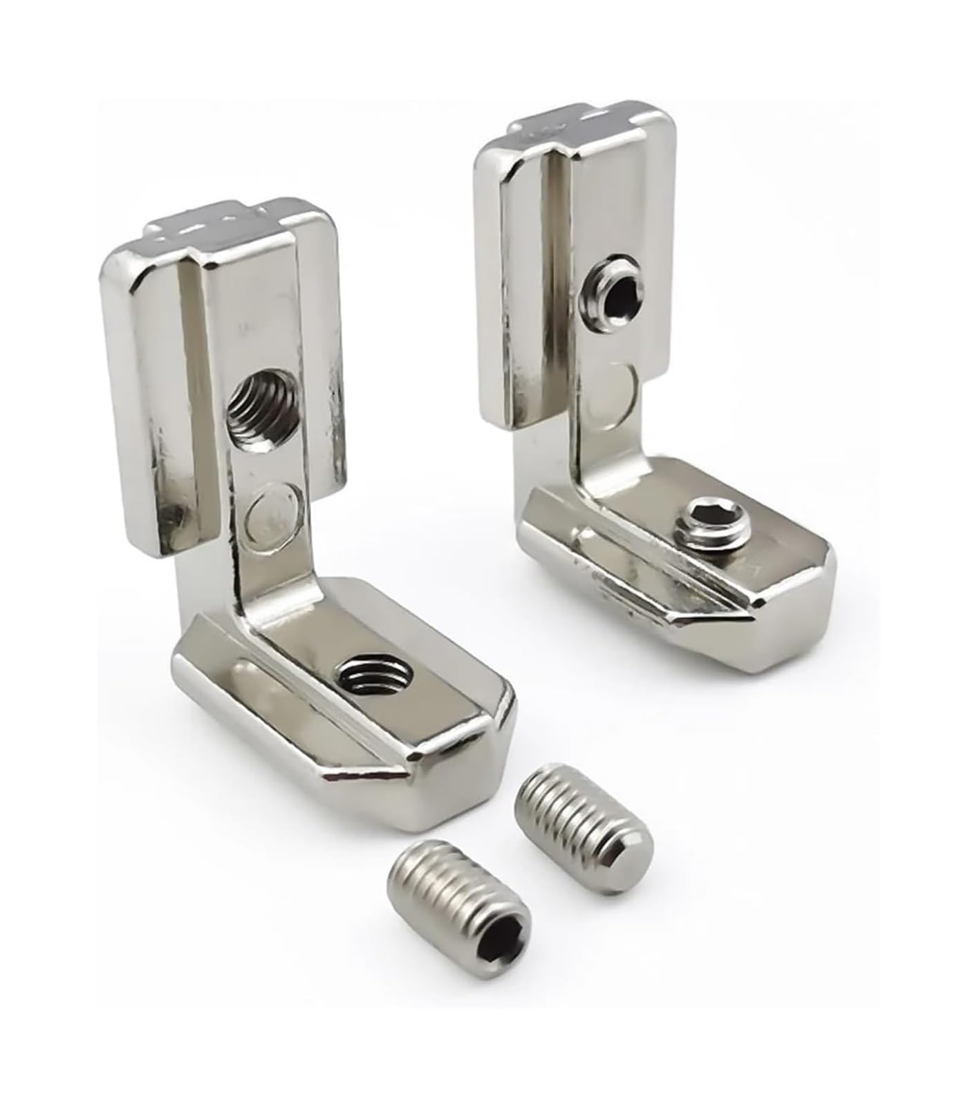 Angle Brackets, L Brackets Inside Corner Connector Alu 10pcs(40-m6 Silver)