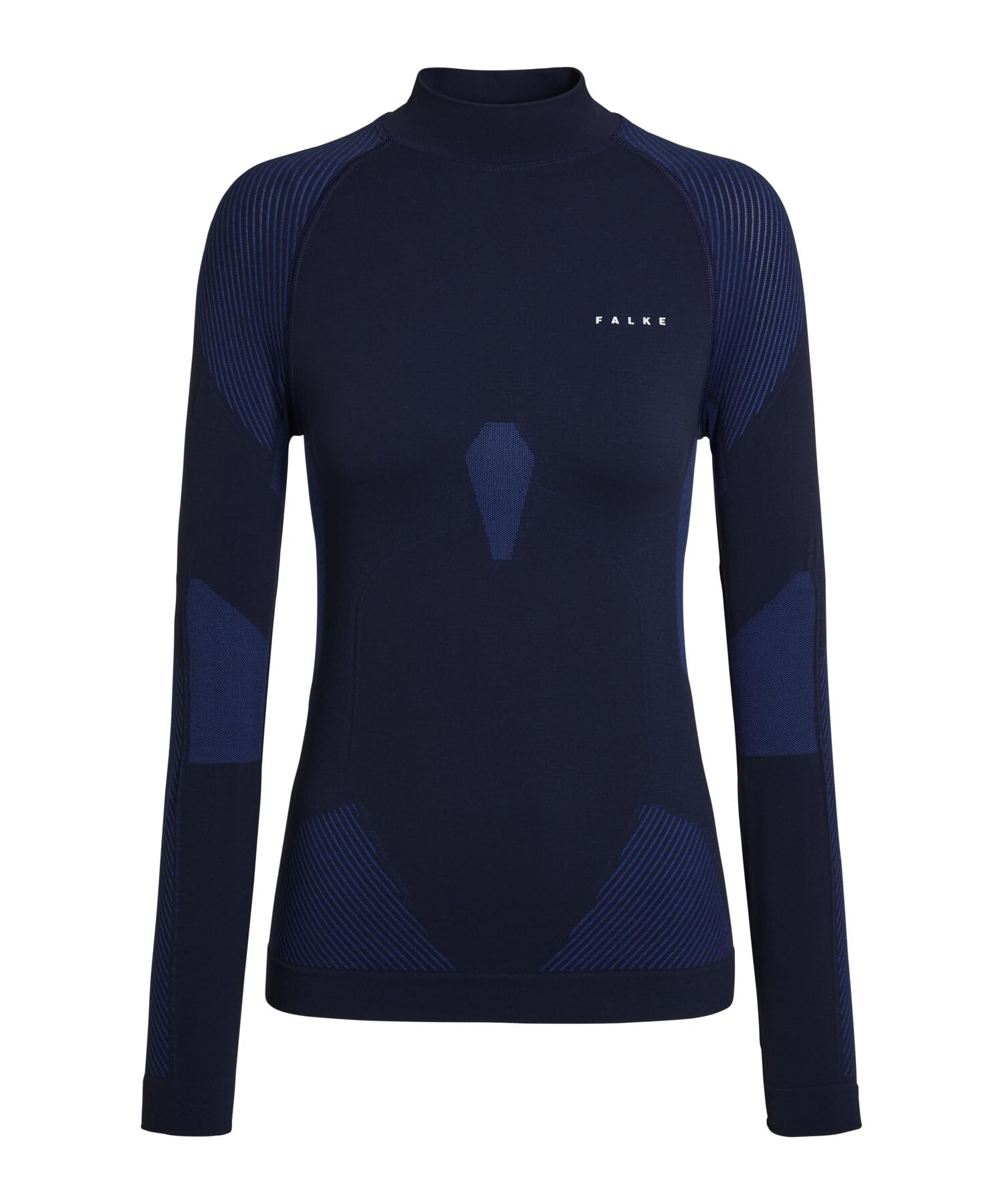 FALKE Dames Top van onderlaag Maximum Warm Round Neck W L/s Sh functioneel materiaal sneldrogend 1 stuk, Blauw Space Blue 6116 Stripe, L