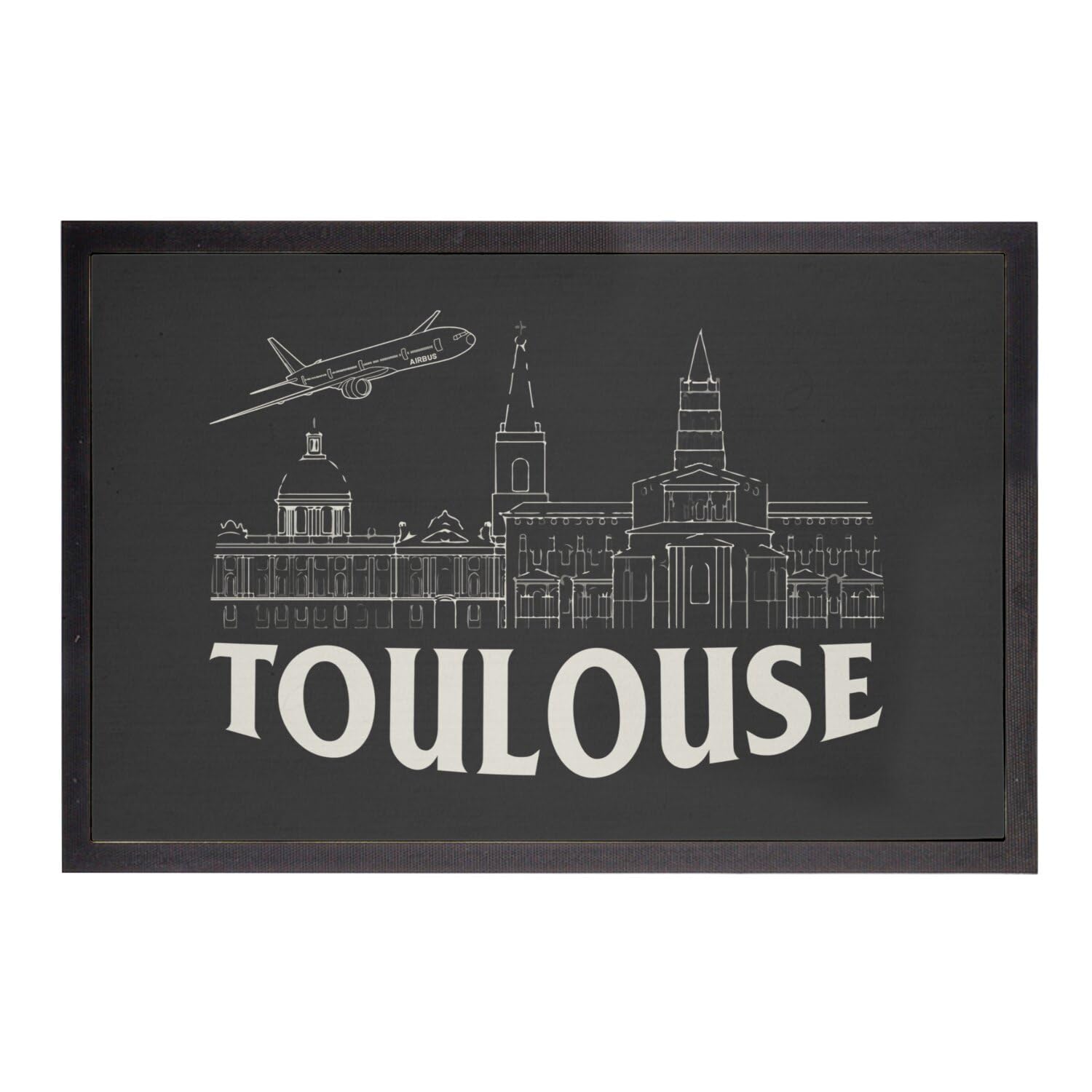 Paillasson Toulouse noir 60x40 pour une entrée au style français moderne