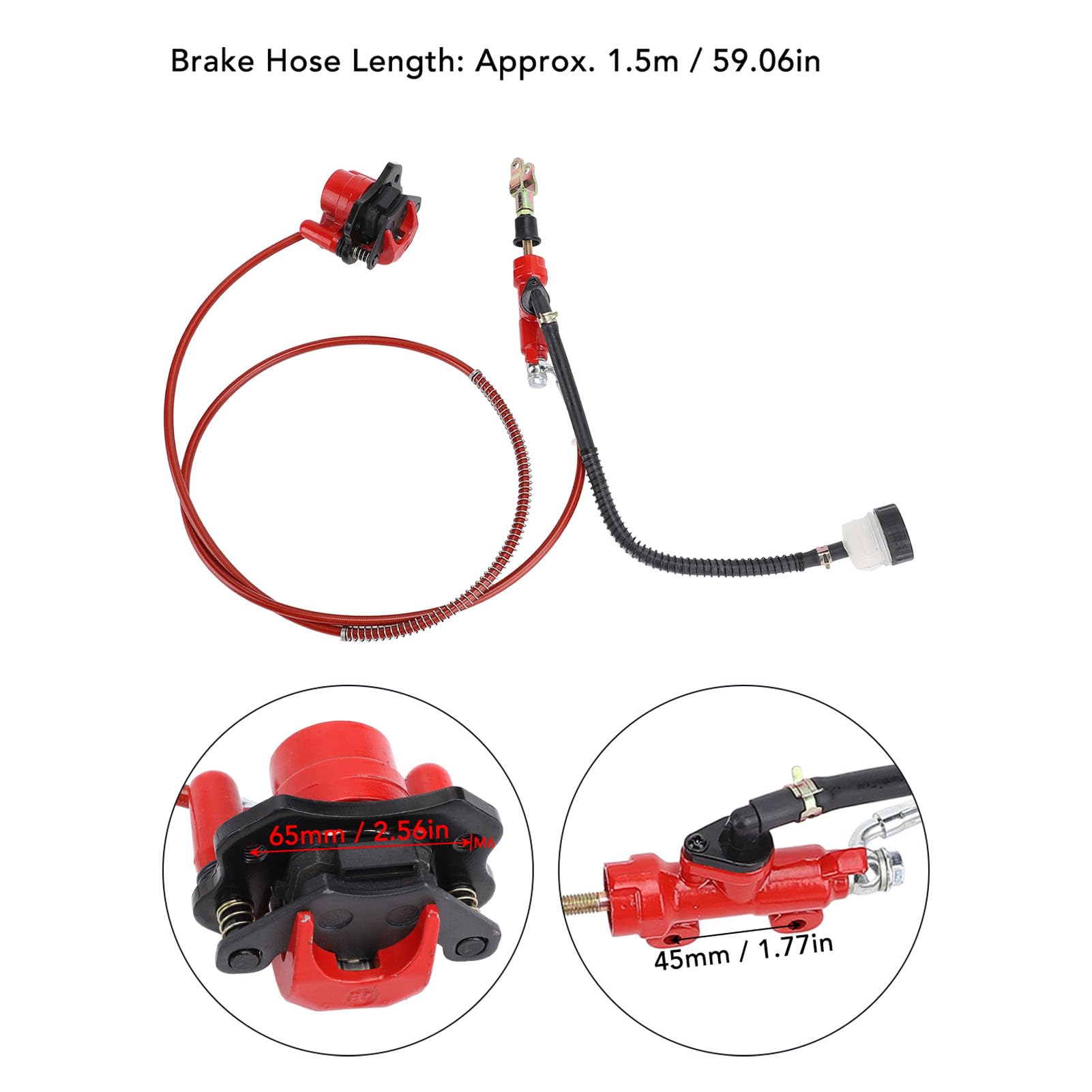 Generic Zestaw Zacisków Tylnego Hydraulicznego Hamulca tarczowego. Skuteczna, Bezpieczna Wymiana Quada. Elastyczny PVC do Quada, Pasujący do Minibike'a