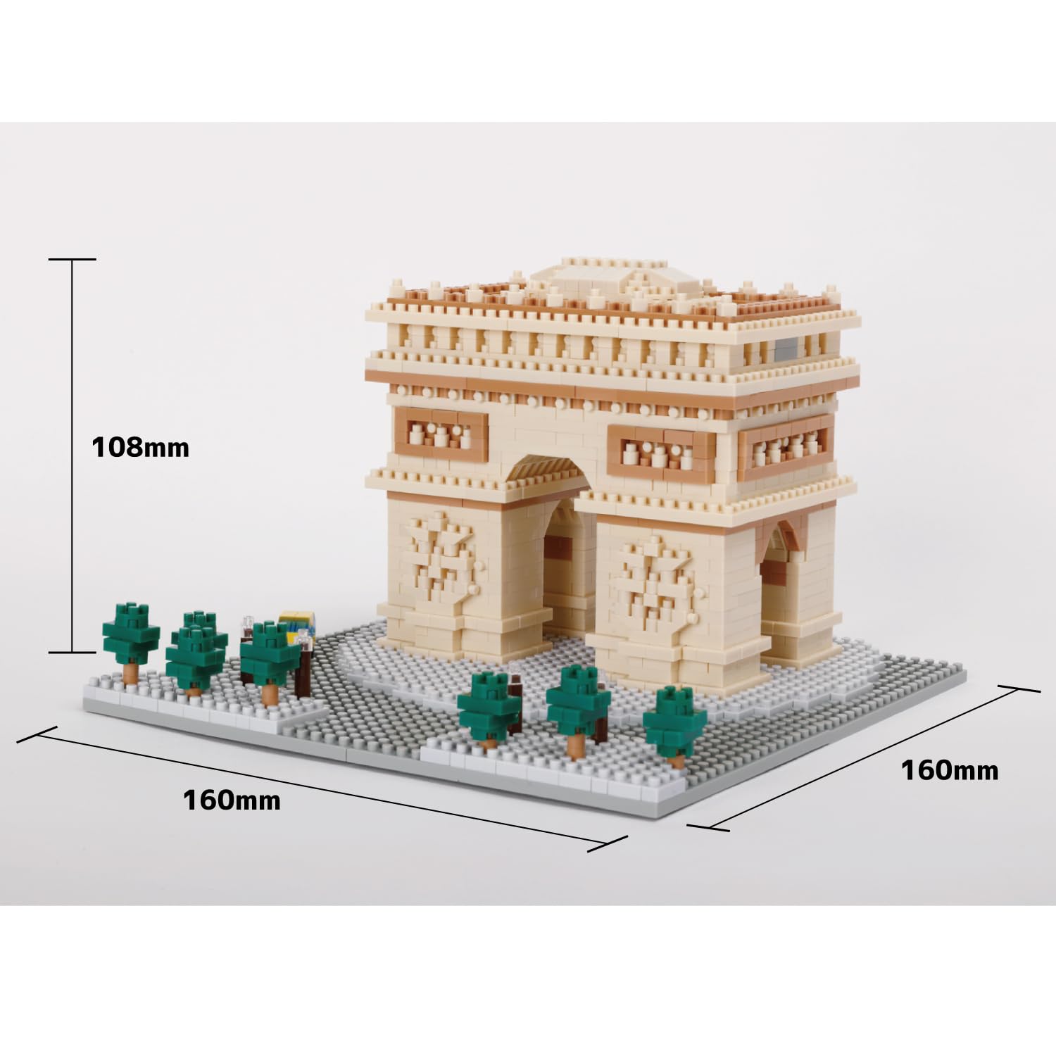 Nanoblock Arc De Triomphe Deluxe – 1560 Mini-briques – Maquette Monument Paris – Construction 12 Ans+ – Bandai NBC045
