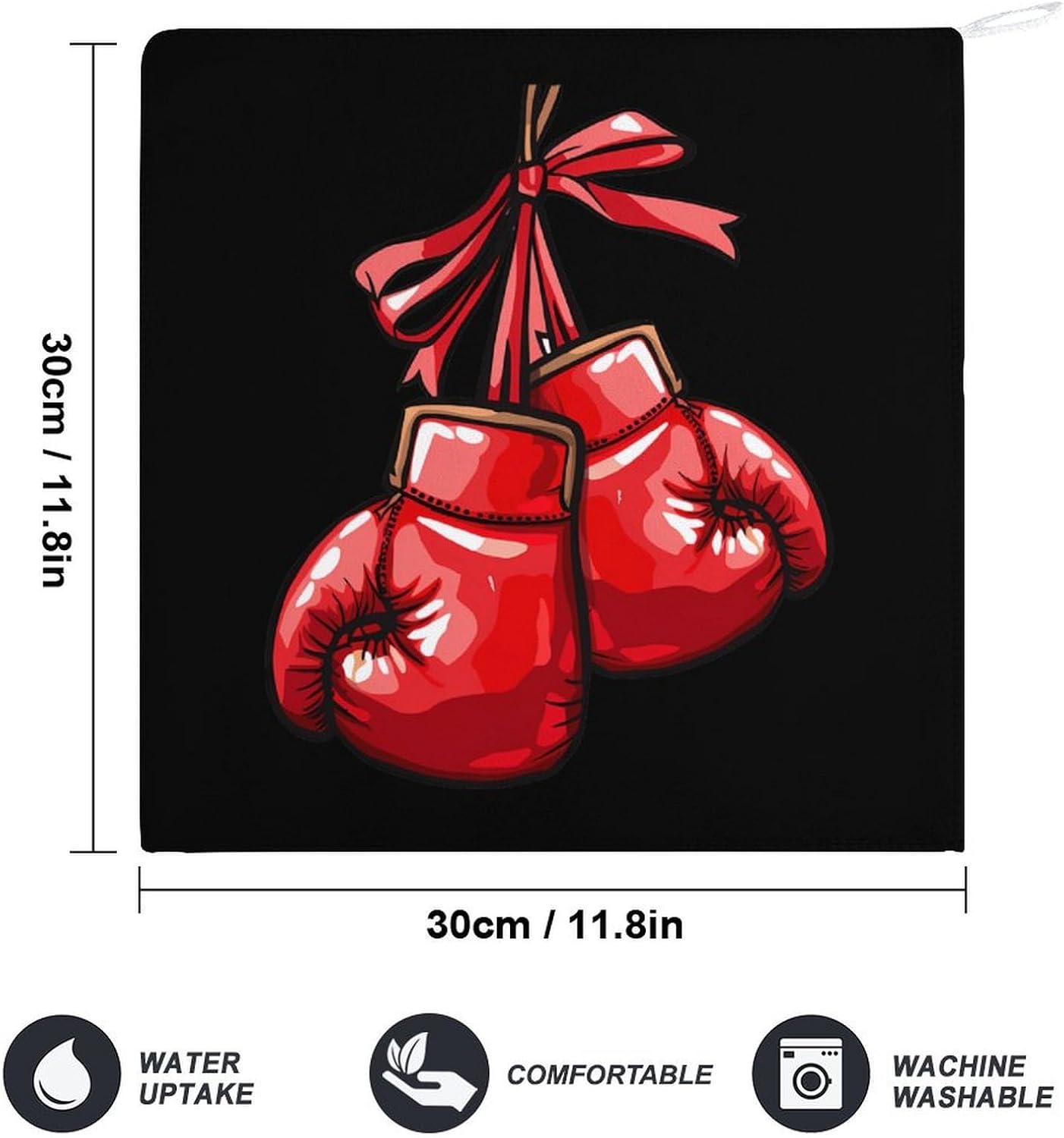 Red Boxing Gloves Hand Towels for Bathroom Kitchen Towels Small Towel Handkerchiefs with Hanging Loop 4PCS
