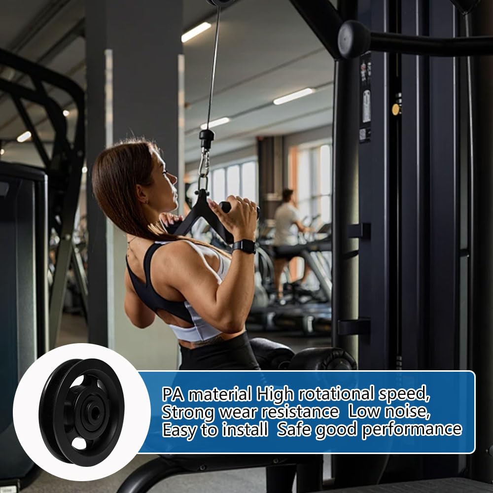 6 pièces Poulies en Nylon 90 mm Roulement Universel Résistance pour Appareils de Fitness, Musculation, Garage et Usage Industriel Rouleau à poulie avec Trou intérieur