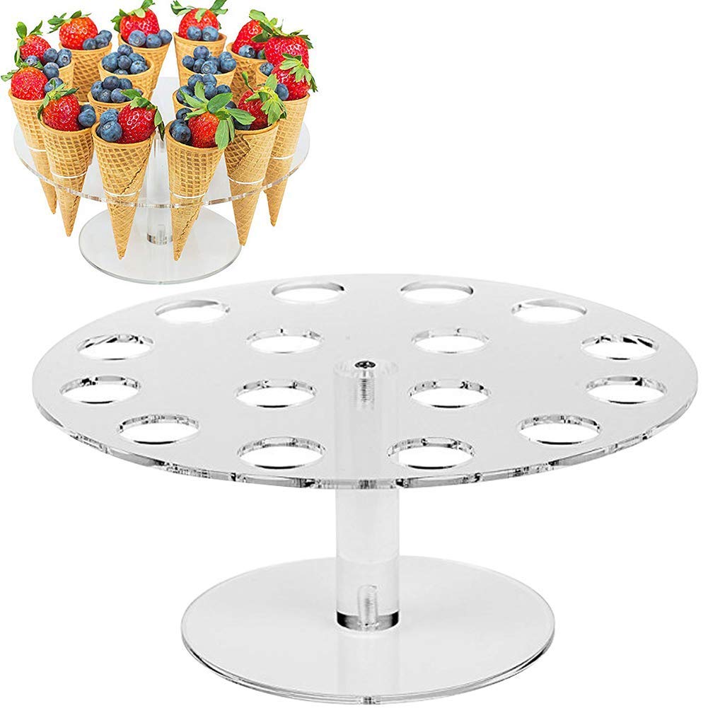 Buy Ice Cream Cone Holder, 16 Hole Acrylic Cone Holder Display Stand Cones Sushi Finger Food