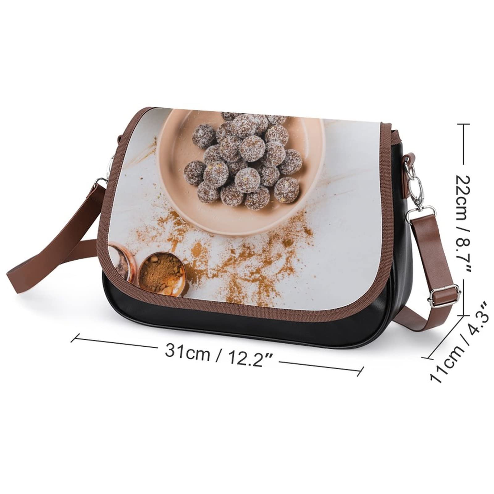 Bolso Bandolera Personalizado Bolsos de Hombro Estampado Flores Bolsos Cruzados Vintage para Mujer Carita de Fruta