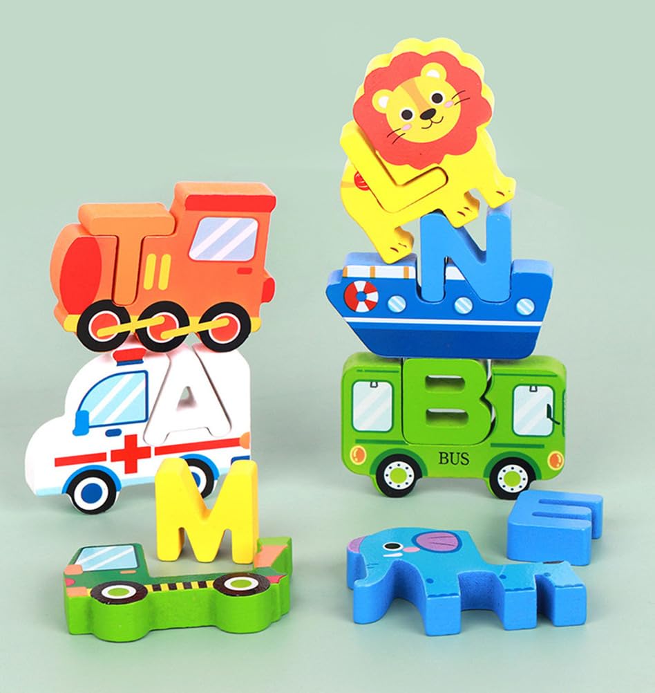 Rompecabezas de Madera 3D de 26 Letras, Juguete Montessori de Aprendizaje temprano