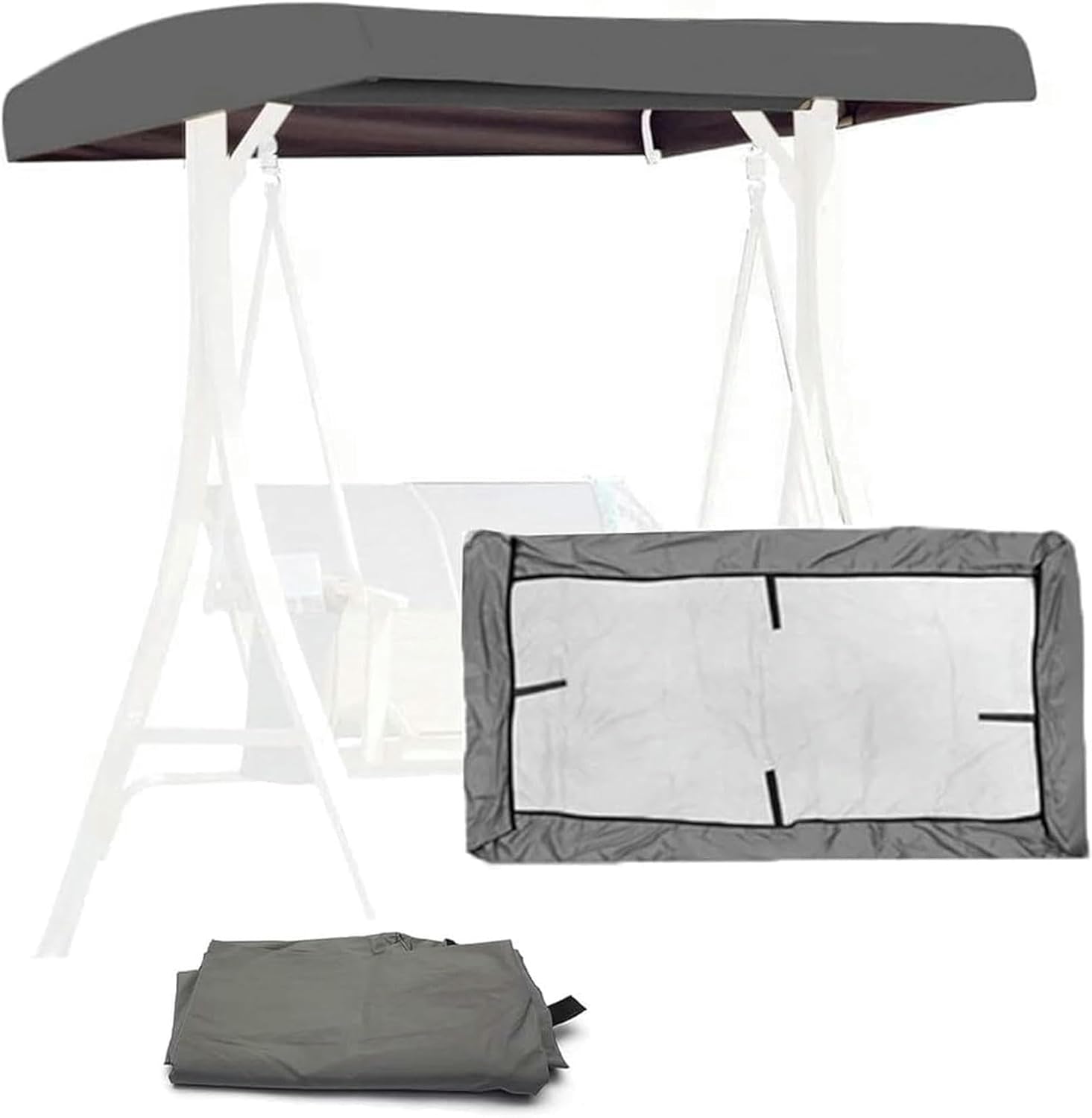 Patio Swing Canopy Replacement, Outdoor Swing Canopy Replacement, 420D Patio Swing Top Cover, 3 Seat Waterproof Porch Swing Canopy Replacement, Garden Furniture Covers 57\x48 Patio Swing Canopy Replacement, Outdoor Swing Canopy Replacement, 420D Patio Swing Top Cover, 3 Seat Waterproof Porch Swing Canopy Replacement, Garden Furniture Covers 57\x48
