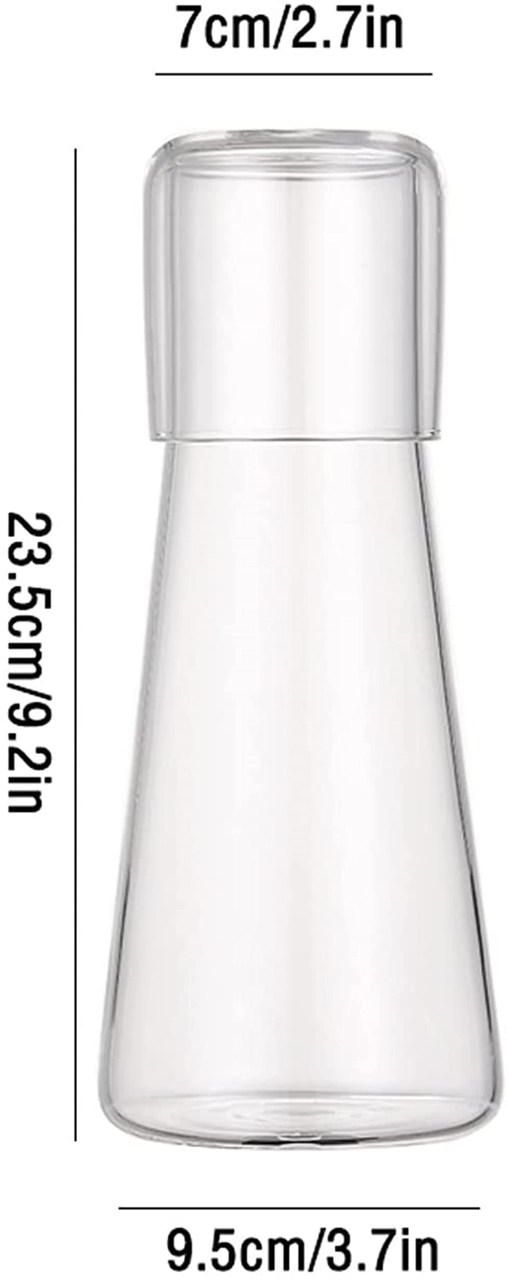 Jarra de Agua Simple Jarra de Vidrio con Taza de Agua Juego de Botellas de Agua fría Resistente a Altas temperaturas para Leche, Jugo, Bebidas Calientes y frías