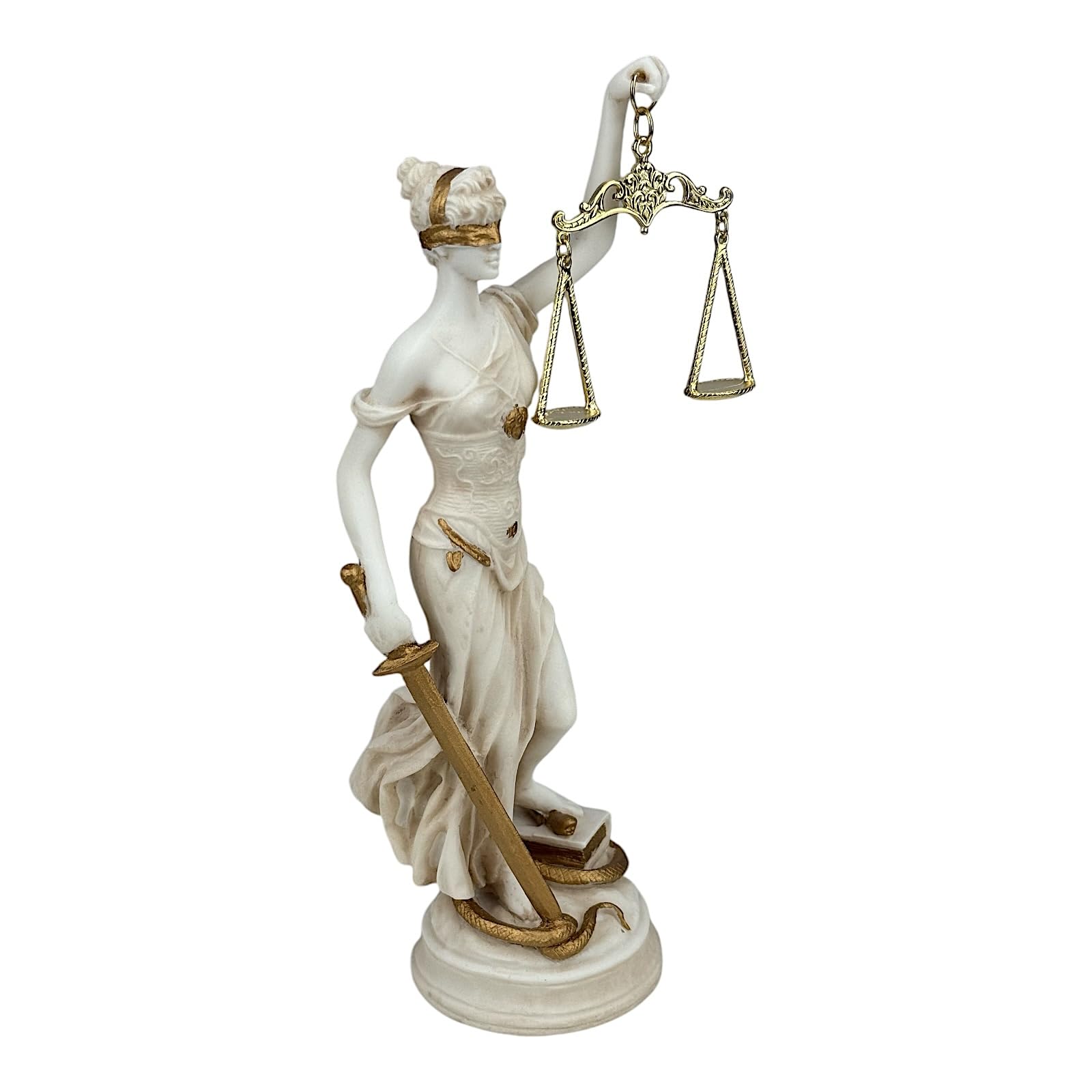 Themis - Estatua de pátina gris de la diosa griega romana de la justicia, 26 cm