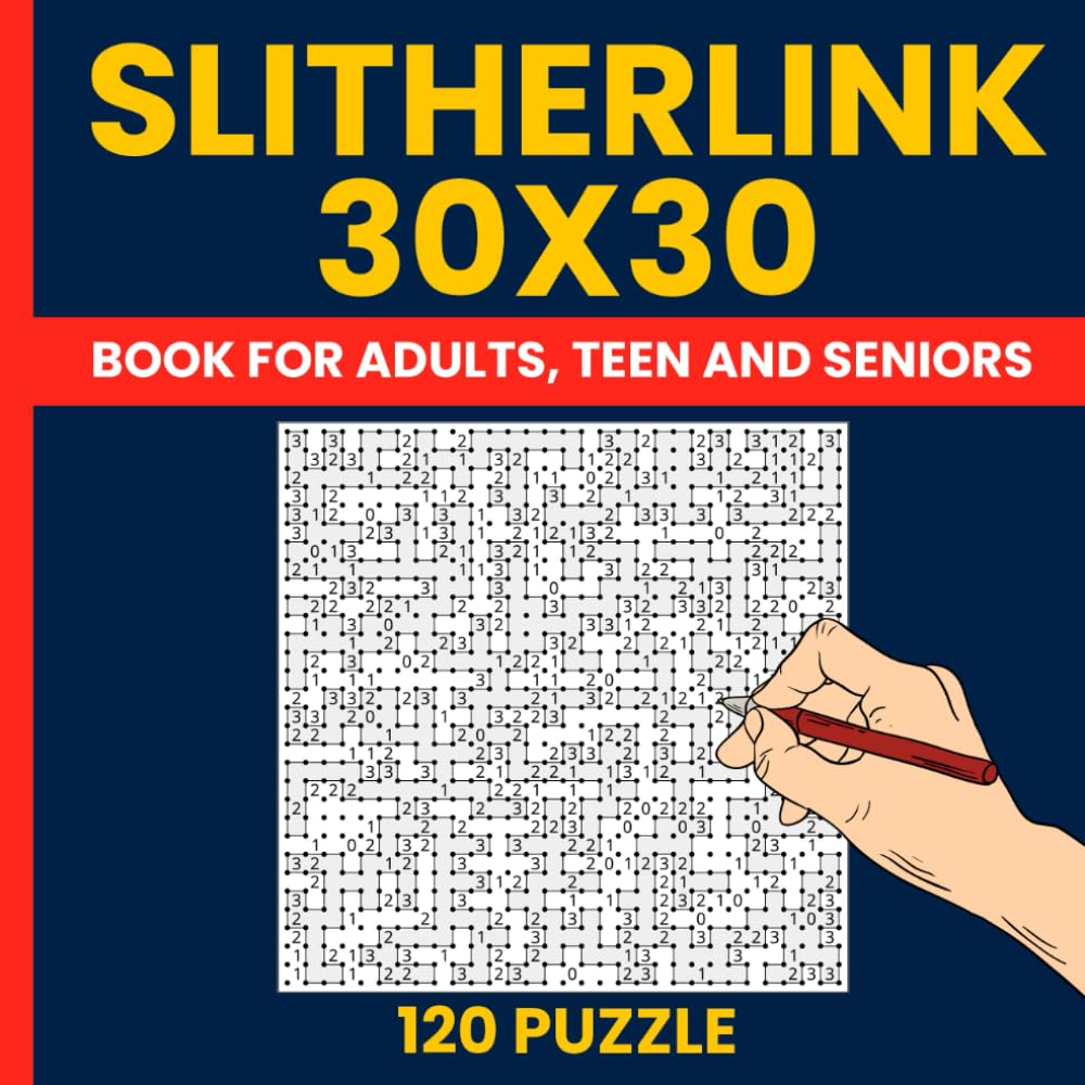 Expert Slitherlink Puzzle Book for Adults - 120 Giant 30x30 Logic Loop Challenges with Solutions: Massive Grid Logic Puzzles (Also Known as Fences, Loop the Loop, Rundweg, and Takegaki) | Big Fonts