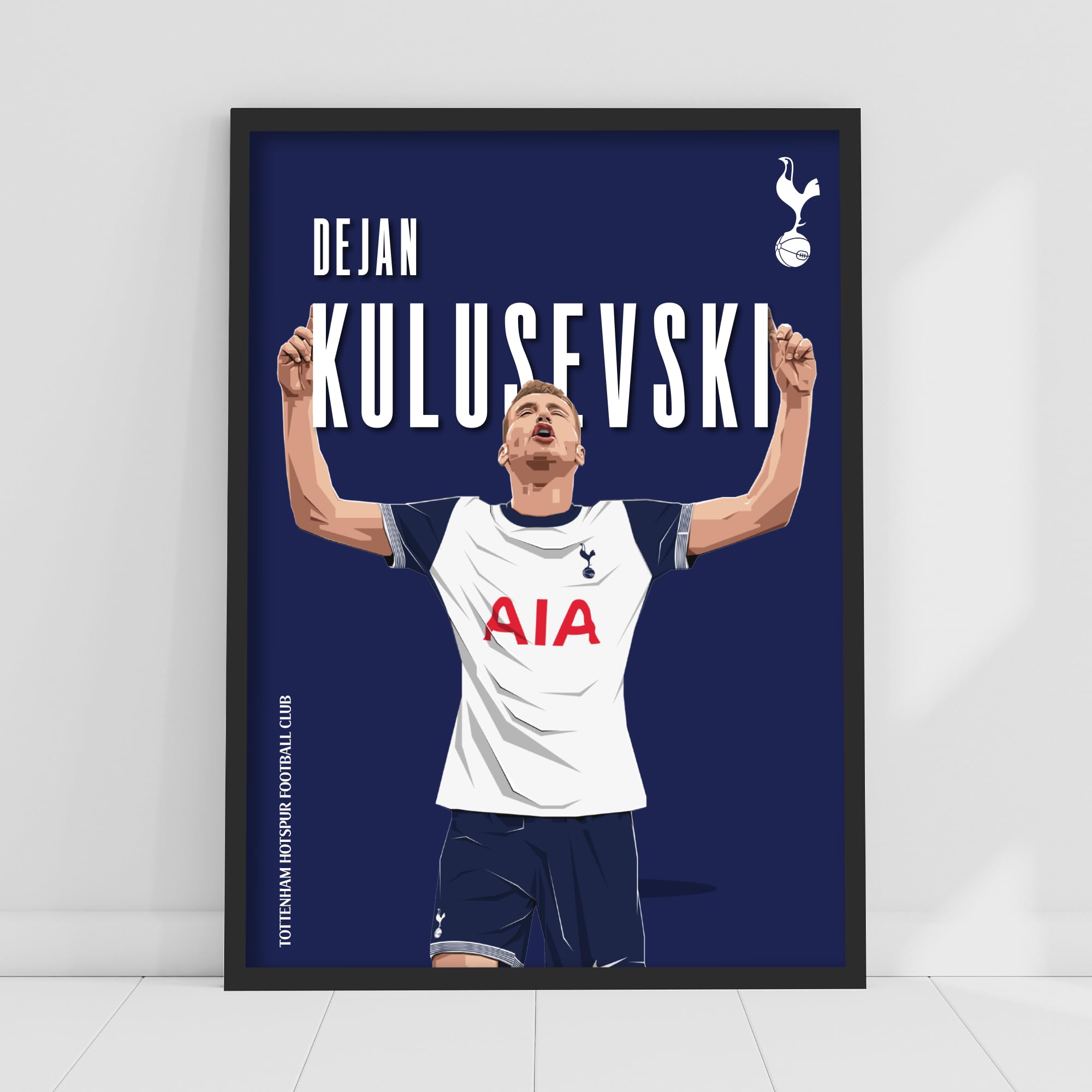 Themed Blue Tottenham Hotspur Print - Kulusevski Illustration 24-25 Poster Wall Art (21Cm X 29.7Cm - A4)