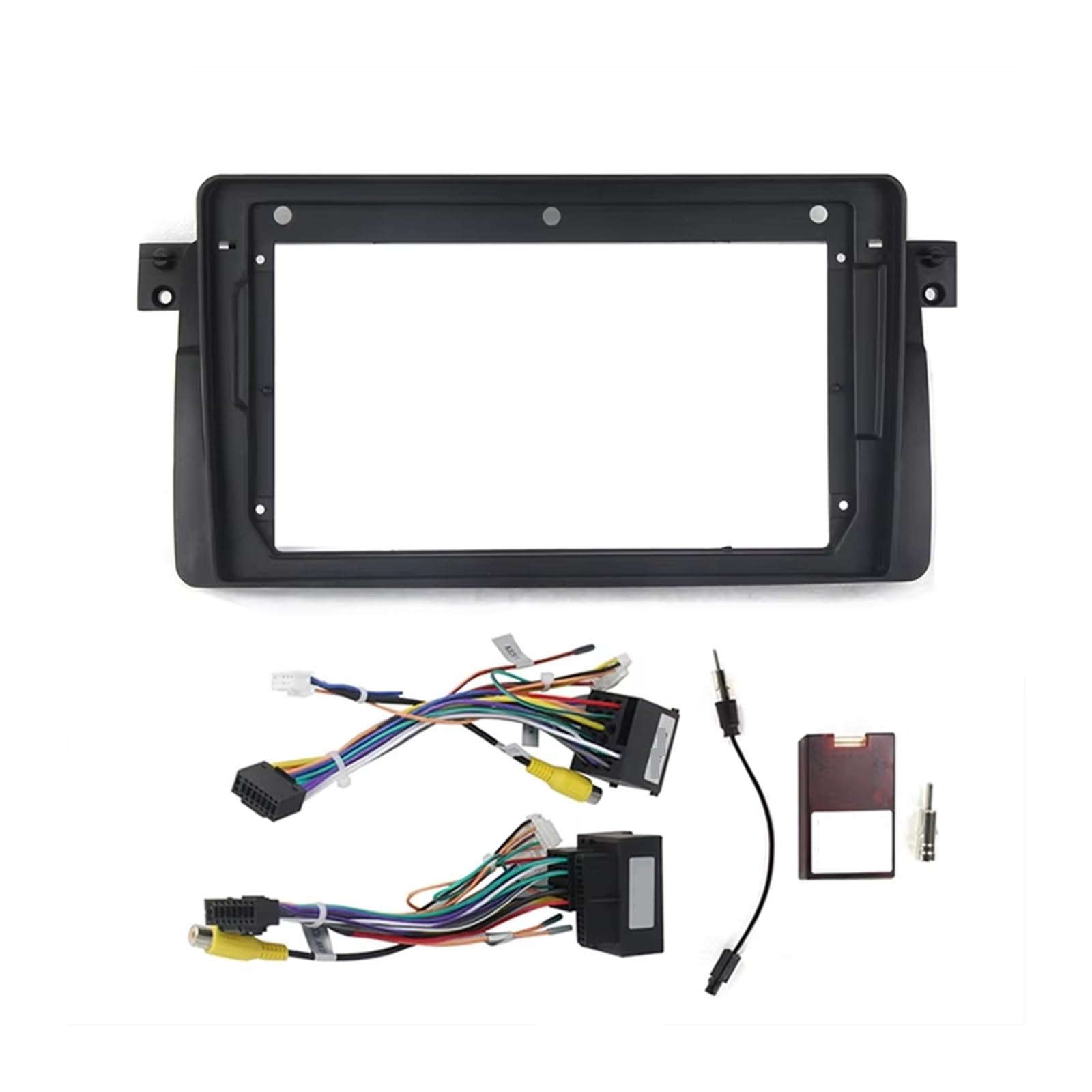 Para E46 Para M3 318/320/325/330/335 Kit Panel Ajuste Tablero Radio Marco DVD Coche Decodificador Caja Adaptadora Fascia Fascia Radio Coche