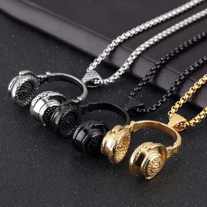 Collier anti ternissement rock argent 925 style DJ punk - 2