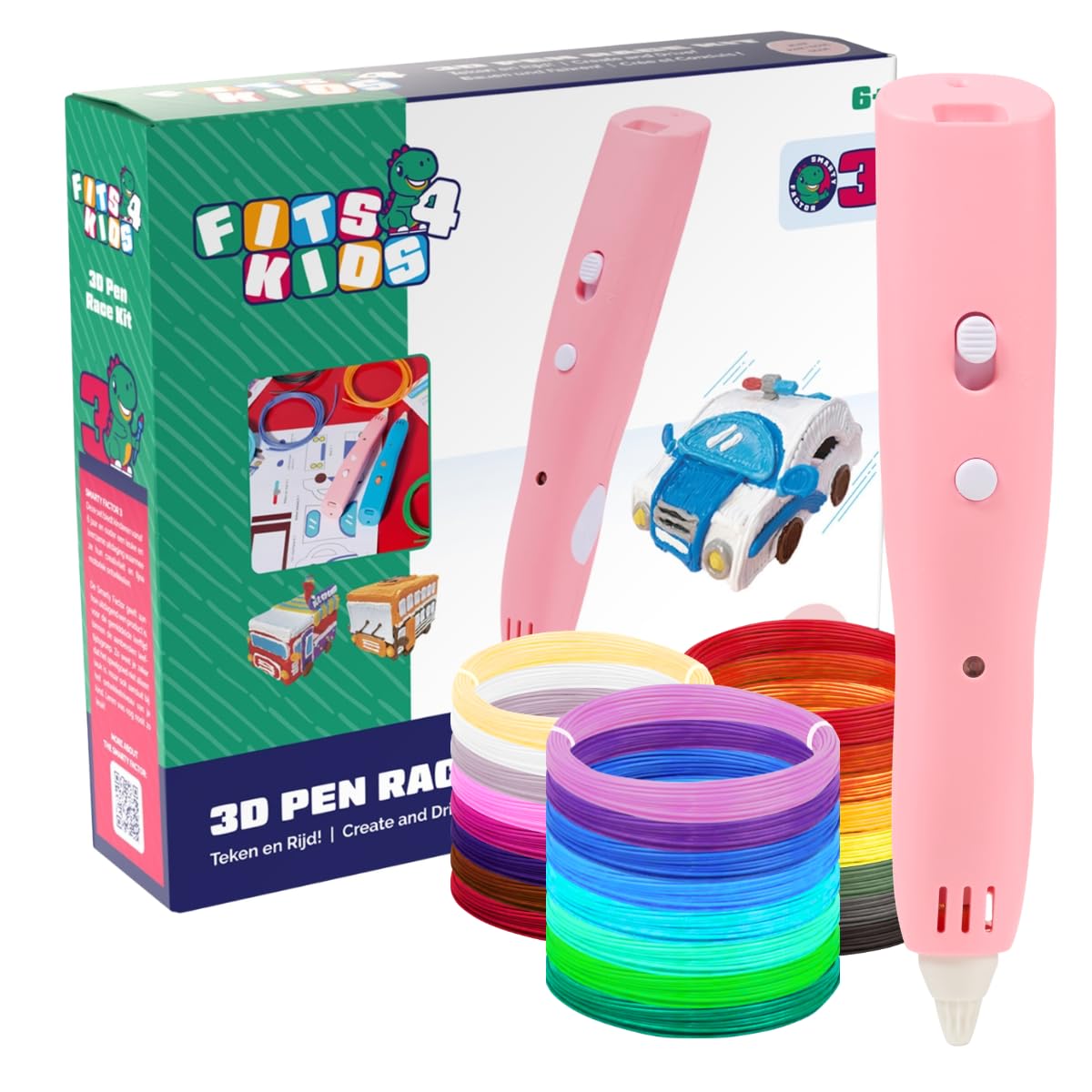 Set iniziale per stampante 3D, regalo per bambini, XXL, con filamento PLA da 140 m, 1,75 mm e accessori (rosa)