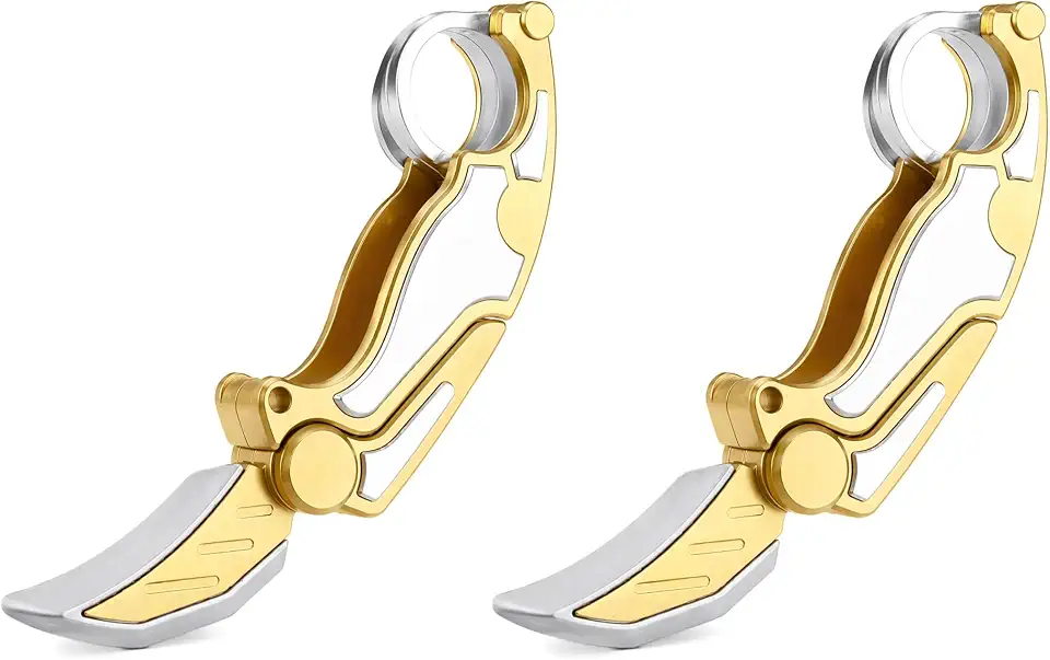 Fidget Small Radish Knife Toy 3D Print 2 Pieces Gold