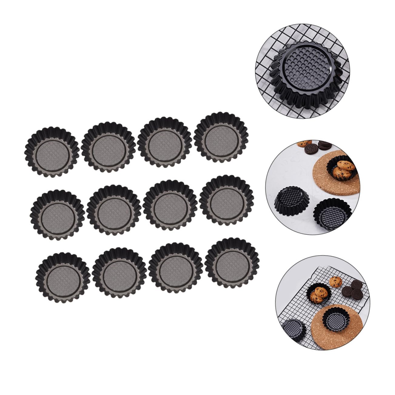 NOLITOY 12 Piezas Molde para Tartaletas de Huevo de Molde para Hornear de Acero al Carbono Hacer Uno Mismo para Hornear Tartas de Huevo Casa