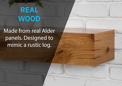 Miniatura 6 de Estante flotante de madera para chimenea de 72 pulgadas en poliuretano transparente  Wallace From Mantels Direct Estante de pared rústico de madera