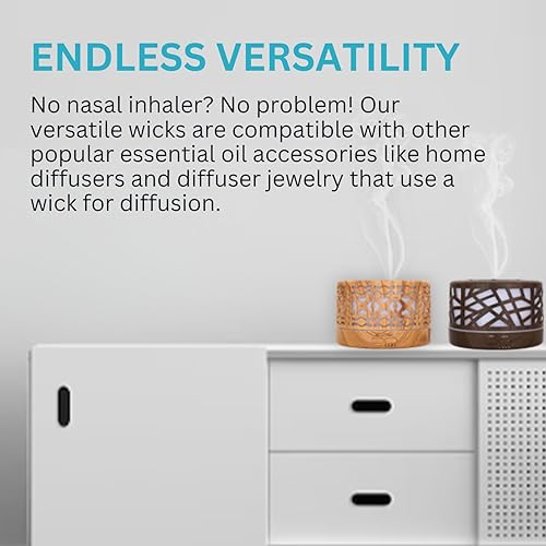 Miniatura 4 de mEssentials Paquete de 100 repuestos para inhaladores de aceite esencial de mecha de algodón, 1.6 in (1 58 pulgadas), varillas nasales en blanco