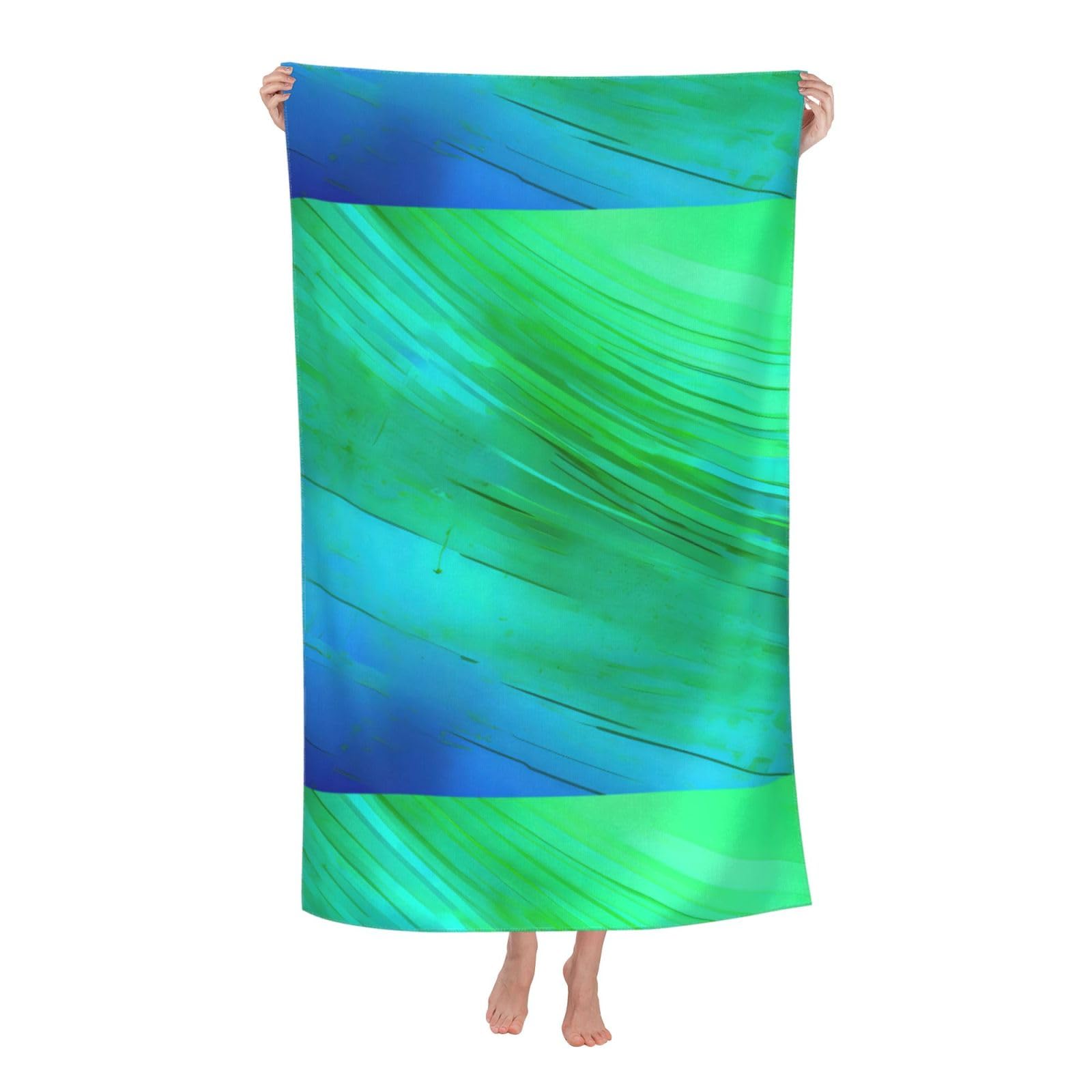 Cbaaghh Teal Blue Pattern Print Adult Beach Towels,Beach & Pool Towel,Beach Towels,Towels For Camping