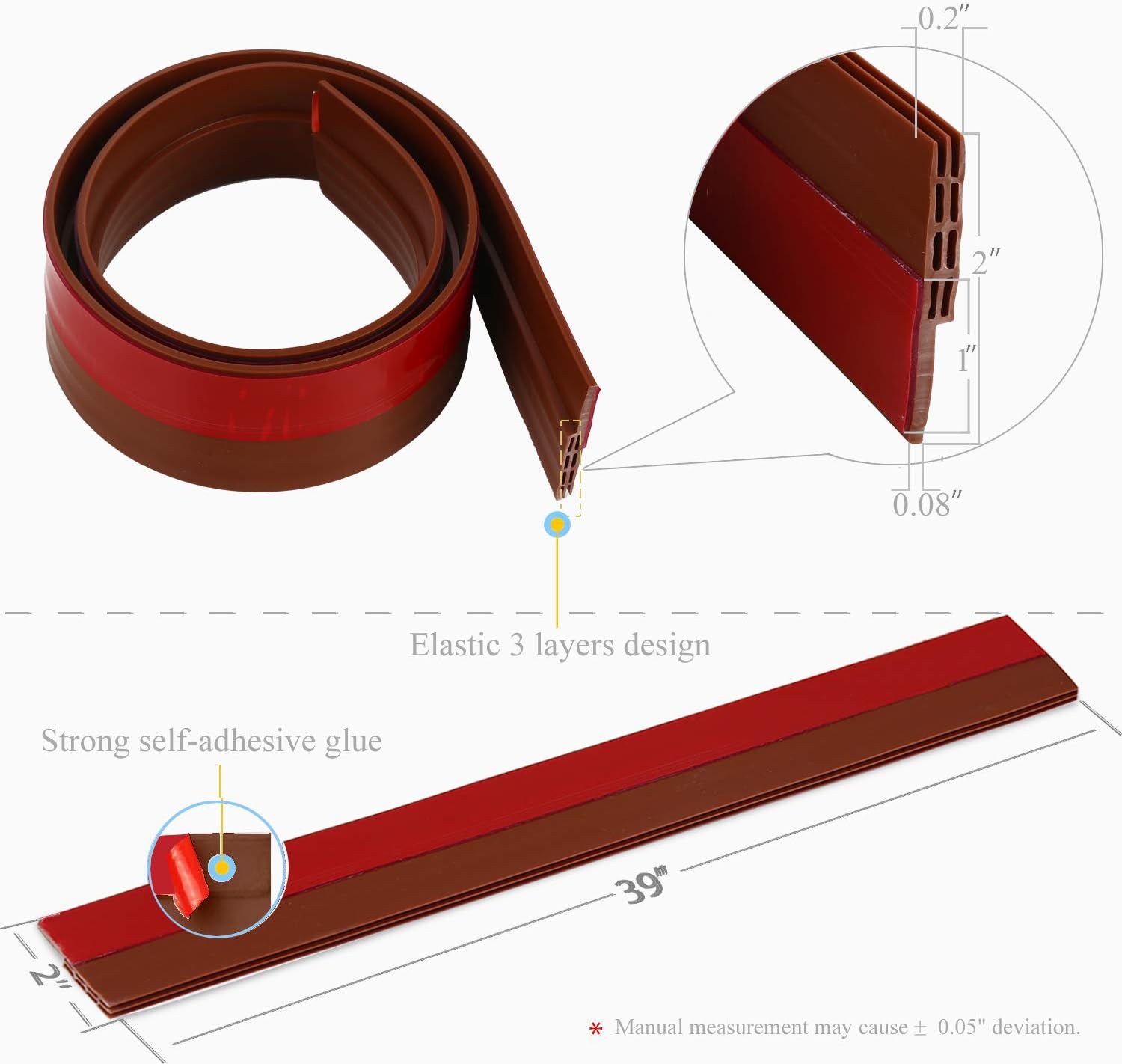 Flаѕh Dеаlѕ - 50% оƒƒ Door Draft Stopper for Exterior or Interior Doors, DBS001 Door Weather Stripping with 1mm Thick Strong Adhesive Waterproof Soundproof Door Bottom Seal (Brown) Bеѕt Dеаl Door Draft Stopper for Exterior or Interior Doors, DBS001 Door Weather Stripping with 1mm Thick Strong Adhesive Waterproof Soundproof Door Bottom Seal (Brown)