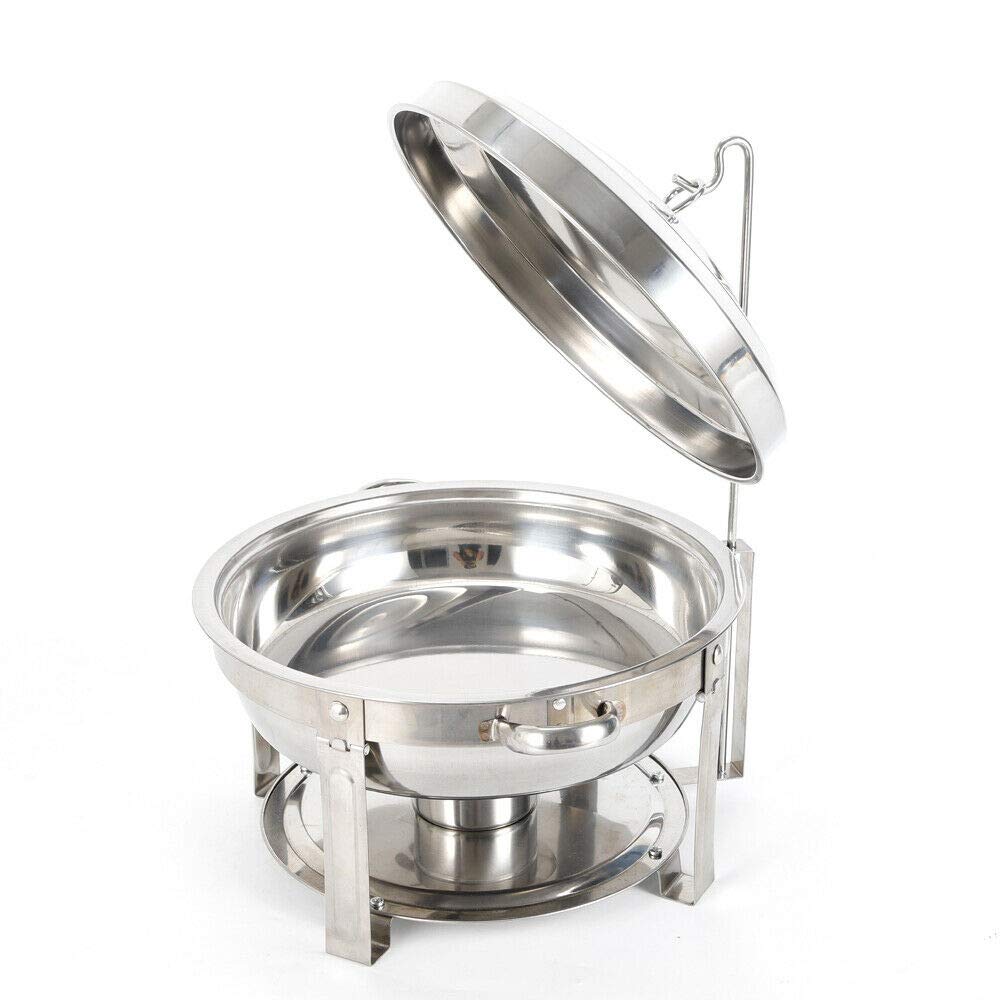Vassoio rotondo a buffet da 7,5 litri, in acciaio inox, scalda cibo a buffet banchetto