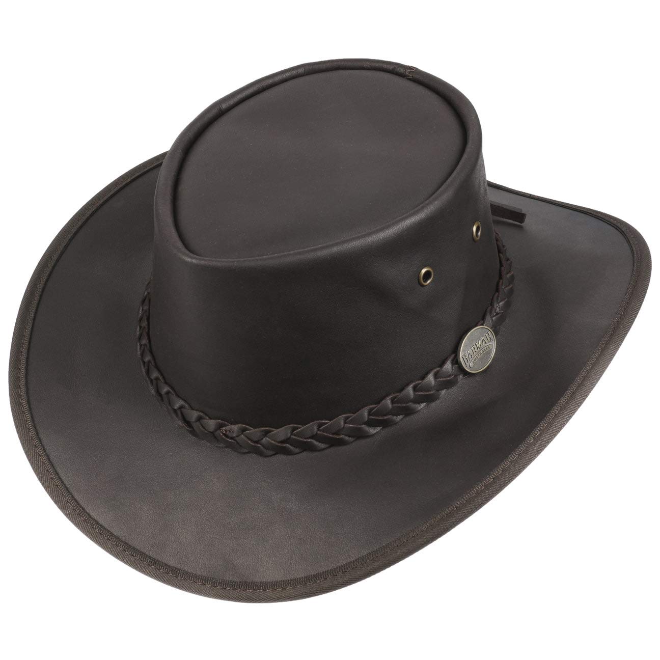 Barmah Sombrero Piel Squashy Outback Hombre - Made in Australia de Stockman con Banda Piel, Ribete Verano/Invierno Primavera Verano Otoño Invierno