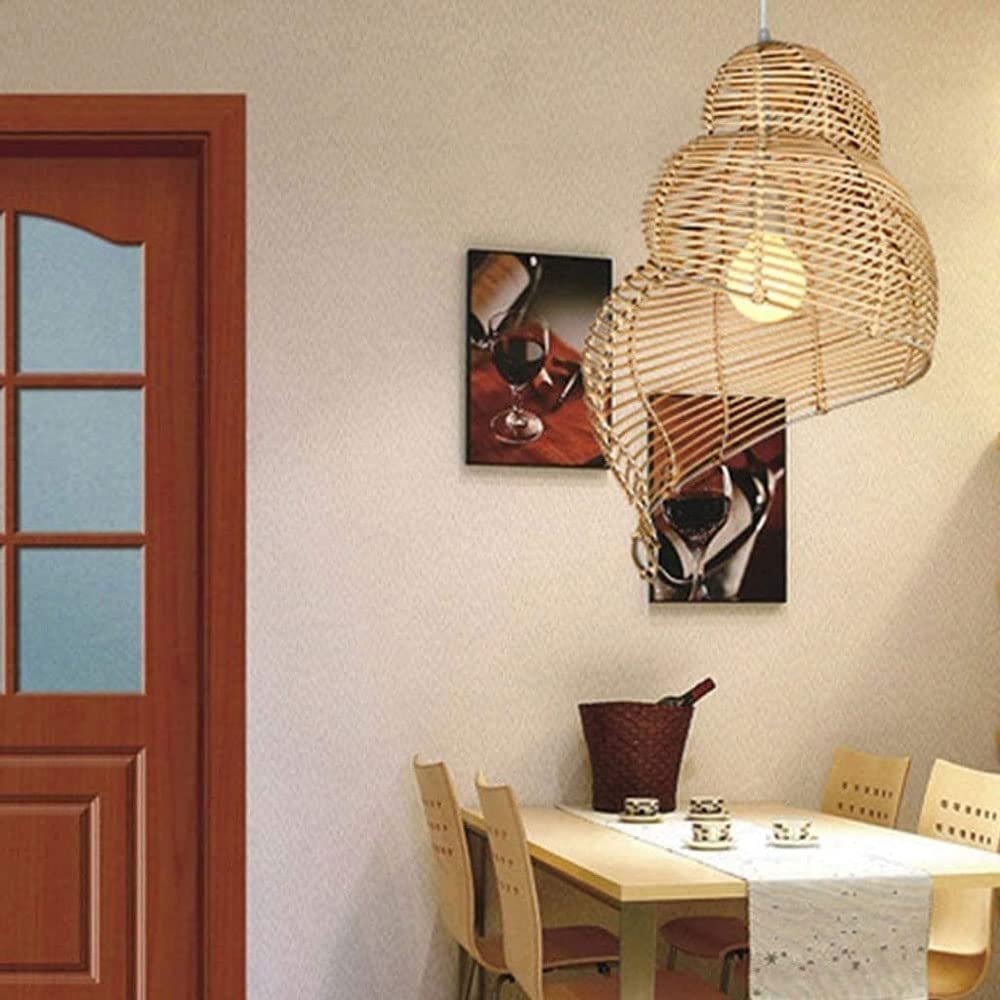 Abażur z antycznego drewna Oświetlenie Żyrandol Bambusowy klosz z wikliny Rattan Oprawy oświetleniowe Lampy wiszące Oświetlenie prymitywne Rustykalne azjatyckie wiszące lampy sufitowe Jadalnia