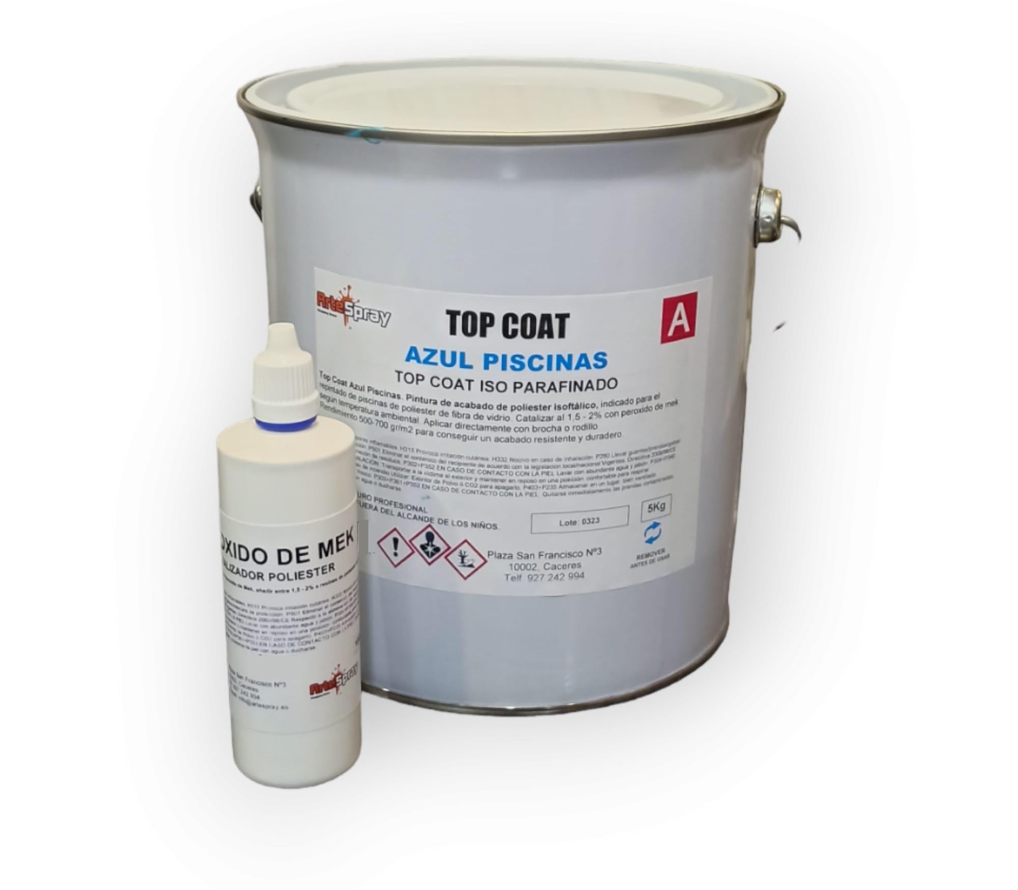 Pintura Gel Coat Para Piscinas Azul 5Kg + Peroxido