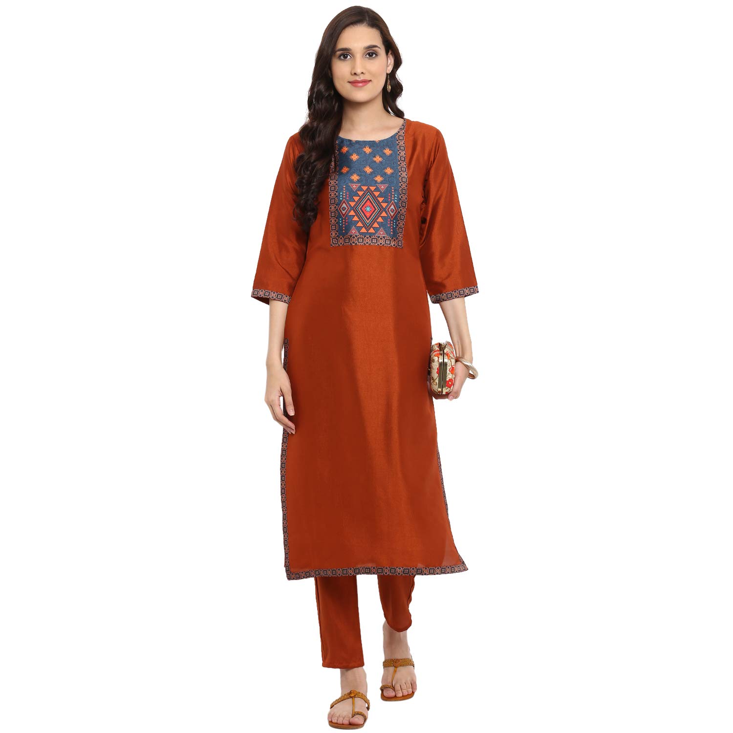 ZIYAAWomen's art silk straight Kurta