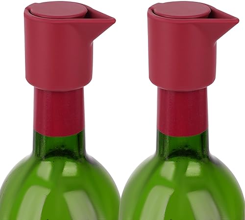 Linkidea Silicone Wine Stoppers 2 Pack - Reusable Airtight Wine Saver & Bottle S