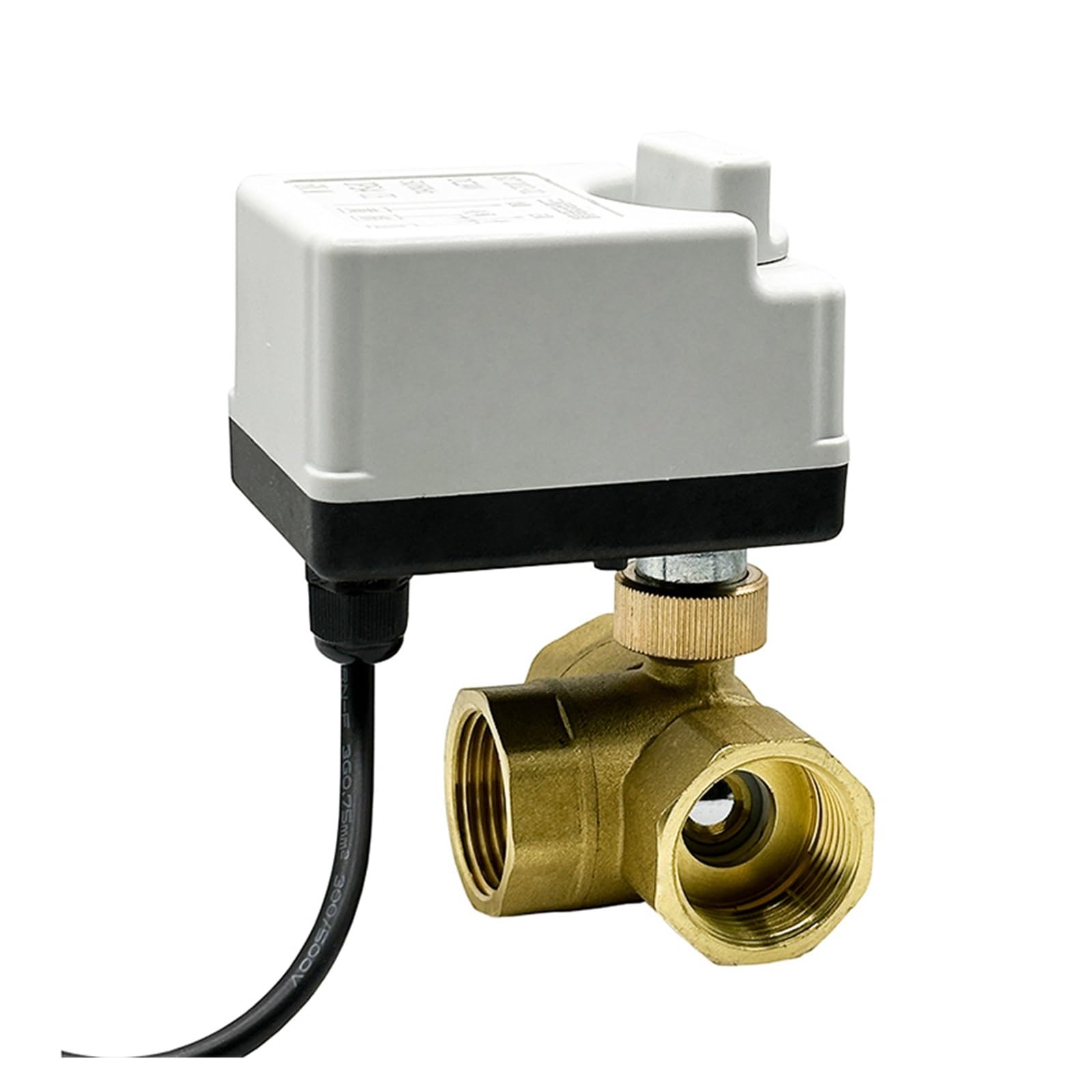 Válvula motorizada 3 vias Válvula de bola motorizada de 3 vías de 1/2 ", 3/4", 1 ", 2 pulgadas, válvula de bola eléctrica, válvula de bola de latón, Control de dos líneas con interruptor Manual ( Size