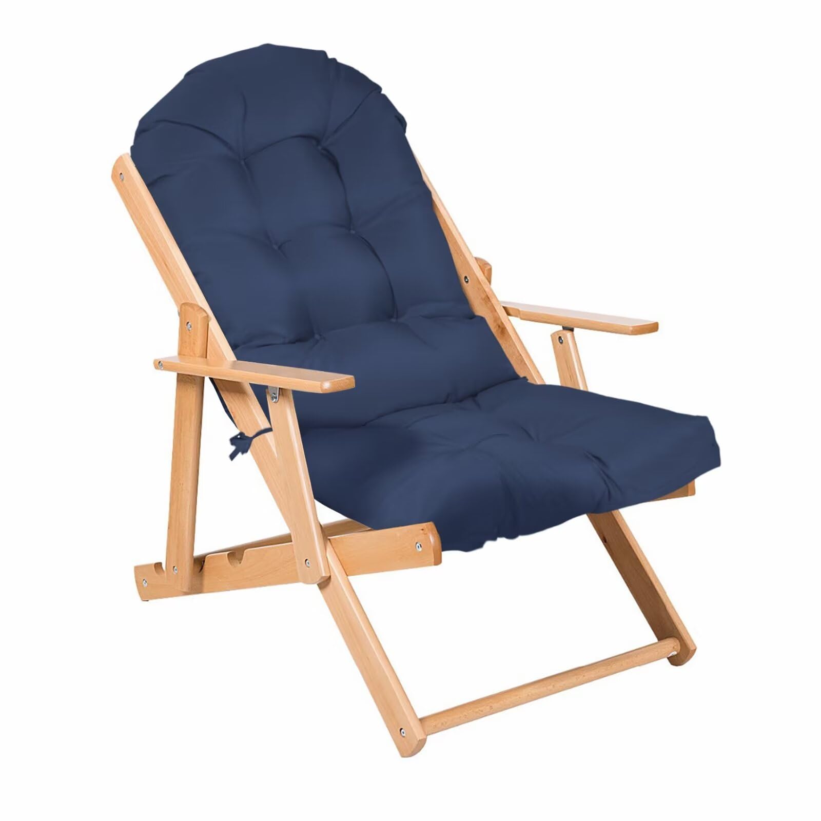 Waterproof Indoor/Outdoor Patio Chair Cushion?High Back Chair Cushion with 2 String Ties Comfy Chair Cushion Pad with Ties for Outdoor Indoor Home Office 43.4 X 19.6 X 3.9 in.Navy