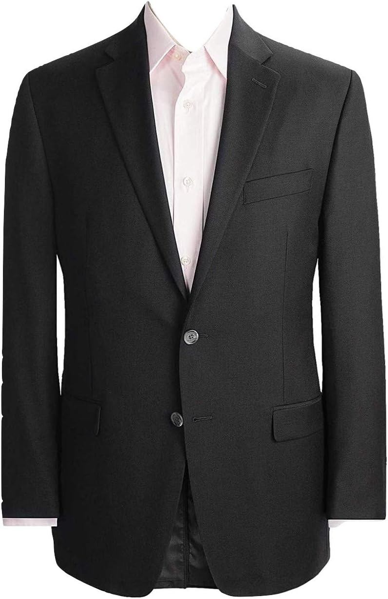Ralph Lauren Mens Wool Business Two-Button Suit Jacket Black (US, Numeric, 46, Big, Tall, 46L, Black)