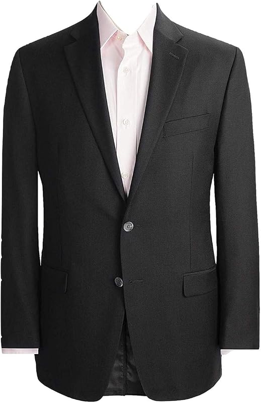 Ralph Lauren campera de traje de dos botones de lana para hombre, color negro (EE.UU., numérico, 46, grande, alto, 46L, negro)