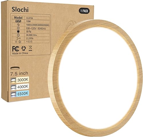 Miniatura 19 de Lámparas de techo de montaje empotrado, 3000K-4000K-6500K y 100W equivalentes a luces LED planas para techo de habitación, luces de techo redondas