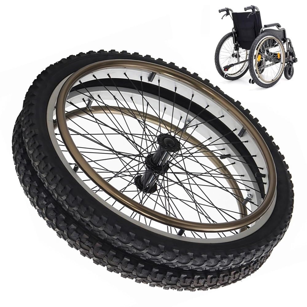24 Pulgadas Ruedas Traseras Para Silla De Ruedas, 24 X 1.95 Ruedas Traseras Para Sillas De Ruedas Manuales, Accesorios Recambio De Ruedas De Repuesto